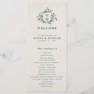 エメラルドグリーンヴィンテージ結婚植物園 プログラム