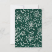 エメラルドグリーンヴィンテージ結婚植物園 出欠カード (裏面)