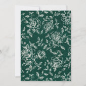 エメラルドグリーンヴィンテージ結婚植物園 招待状 (裏面)