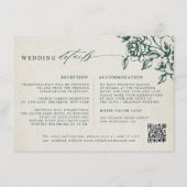 エメラルドグリーンヴィンテージ結婚植物学の詳細 エンクロージャーカード (正面)