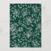 エメラルドグリーンヴィンテージ結婚植物学の詳細 エンクロージャーカード (裏面)