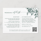 エメラルドグリーンヴィンテージ結婚植物学の詳細 エンクロージャーカード (正面)