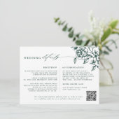 エメラルドグリーンヴィンテージ結婚植物学の詳細 エンクロージャーカード (スタンド正面)