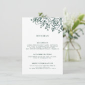 エメラルドグリーンヴィンテージ結婚植物学の詳細 エンクロージャーカード (スタンド正面)
