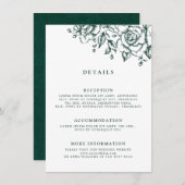 エメラルドグリーンヴィンテージ結婚植物学の詳細 エンクロージャーカード (正面/裏面)