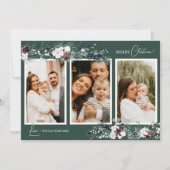 エメラルドグリーンヴィンテージ5枚フォトコラージュ シーズンカード (正面)