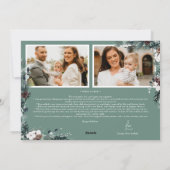 エメラルドグリーンヴィンテージ5枚フォトコラージュ シーズンカード (裏面)