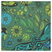 エメラルドグリーン上でハエを飛ばせ ファブリック (見本)