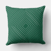 エメラルドグリーン入れ子薄い白い正方形トライバル クッション (裏面)