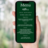 エメラルドグリーン写真おもしろいファクト誕生日メニューカード 招待状