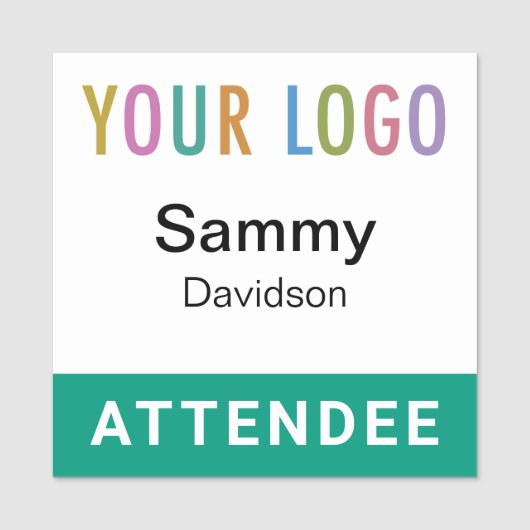エメラルドグリーン出席者バッジ名タグイベントロゴ 名札 (正面)