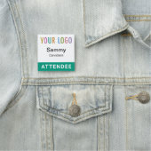 エメラルドグリーン出席者バッジ名タグイベントロゴ 名札 (インサイチュ)