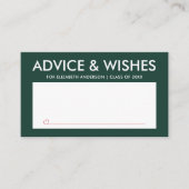 エメラルドグリーン大学院生卒業パーティー アドバイスカード (正面)