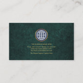 エメラルドグリーン大理石グランジの店主 名刺 (裏面)