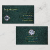 エメラルドグリーン大理石グランジの店主 名刺 (正面/裏面)