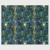 エメラルドグリーン天樹ステンドグラス模様 ラッピングペーパー (フラット)