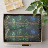 エメラルドグリーン天樹ステンドグラス模様 薄葉紙 (ギフト)