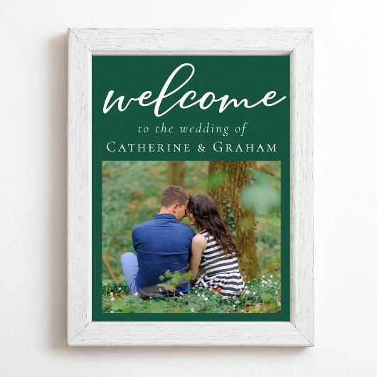 エメラルドグリーン婚約写真結婚の歓迎 ポスター