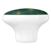 エメラルドグリーン孔雀フェザーカスタム セラミックノブ (側面)