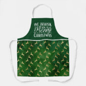 エメラルドグリーン我々は聖降誕祭の陽気な声を上げる エプロン (正面)