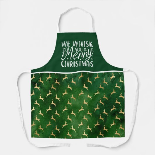 エメラルドグリーン我々は聖降誕祭の陽気な声を上げる エプロン (正面)