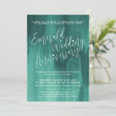エメラルドグリーン抽象芸術結婚アートの記念日 招待状 (スタンド正面)