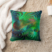 エメラルドグリーン抽象芸術 クッション (ブランケット)