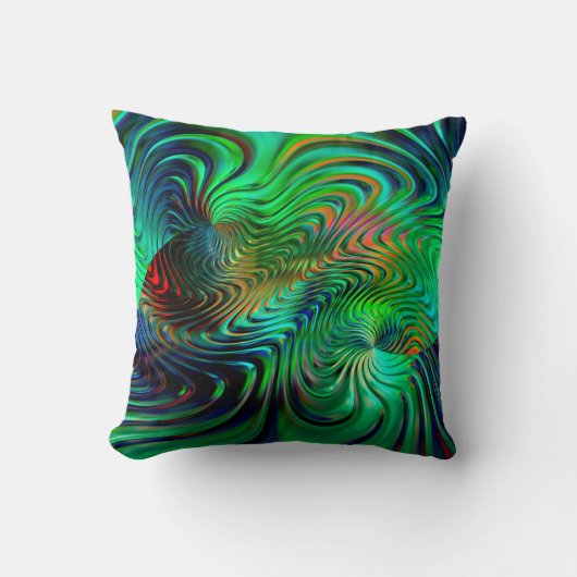 エメラルドグリーン抽象芸術 クッション (正面)
