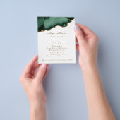 エメラルドグリーン揚げ台のホワイトフライヤー チラシ (手)