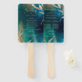 エメラルドグリーン星雲銀河系夜空ゴールデンフォイル ハンドファン (正面&裏面)