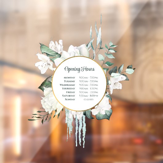 エメラルドグリーン植物ゴールドサークル営業時間 ウィンドウサイン (シート2)