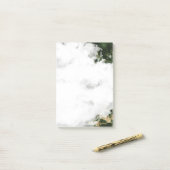 エメラルドグリーン水彩画 ポストイット (デスク上)