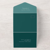 エメラルドグリーン海結婚マーブルの安全な日付 オールインワン招待状 (外側)