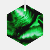 エメラルドグリーン溶融液体スワーズサンキャッチャー ガラスオーナメント (裏面)