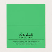 エメラルドグリーン無地の書名カスタム 名刺 (外部フラット)