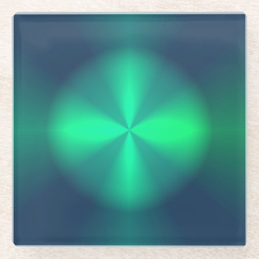 エメラルドグリーン照明デザイン>ガラスコースター ガラスコースター (正面)