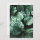 エメラルドグリーン熱帯シックフローラ結婚ズインビタット 招待状 (裏面)