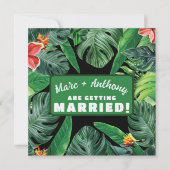 エメラルドグリーン熱帯ジャングル行き先結婚式 セーブザデート (正面)