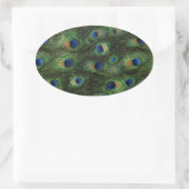 エメラルドグリーン王室のブルーピーコックステッカー 楕円形シール (バッグ)