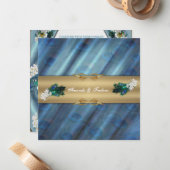 エメラルドグリーン王室の金ゴールドインディアンピーコッ結婚クス ノートカード (正面/裏面インサイチュ)