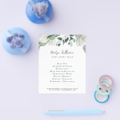 エメラルドグリーン白い花のチラシ チラシ (シングル)