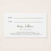 エメラルドグリーン白い花アポイントメントカード (裏面)