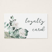 エメラルドグリーン白い花ロイヤリティカード (正面)
