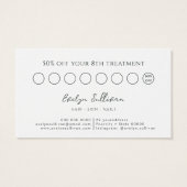 エメラルドグリーン白い花ロイヤリティカード (裏面)