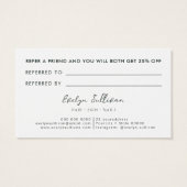 エメラルドグリーン白い花紹介カード (裏面)