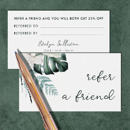 エメラルドグリーン白い花紹介カード