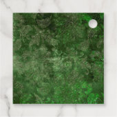 エメラルドグリーン白熱［赤熱］光を放つバタフライとダマスク フェイバータグ (裏面)