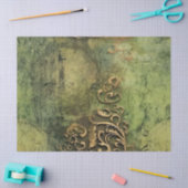 エメラルドグリーン素朴スチームパンク時計(11) 薄葉紙 (クラフト)