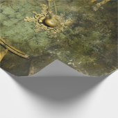 エメラルドグリーン素朴スチームパンク時計(12) ラッピングペーパー (角)