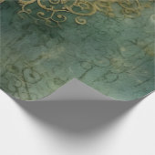 エメラルドグリーン素朴スチームパンク時計(2) ラッピングペーパー (角)